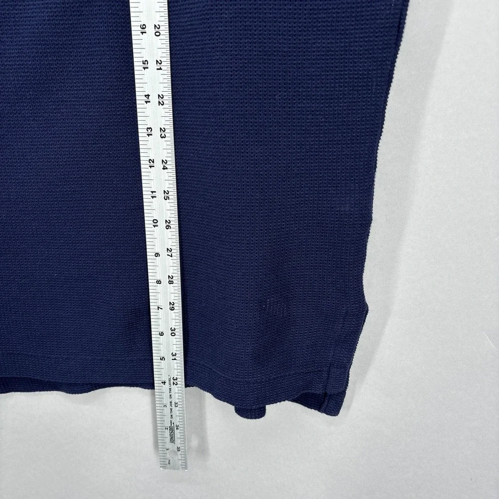 Vintage Polo Ralph Lauren Polo Shirt Mens XL Navy Red Collar Waffle Knit USA 90s
